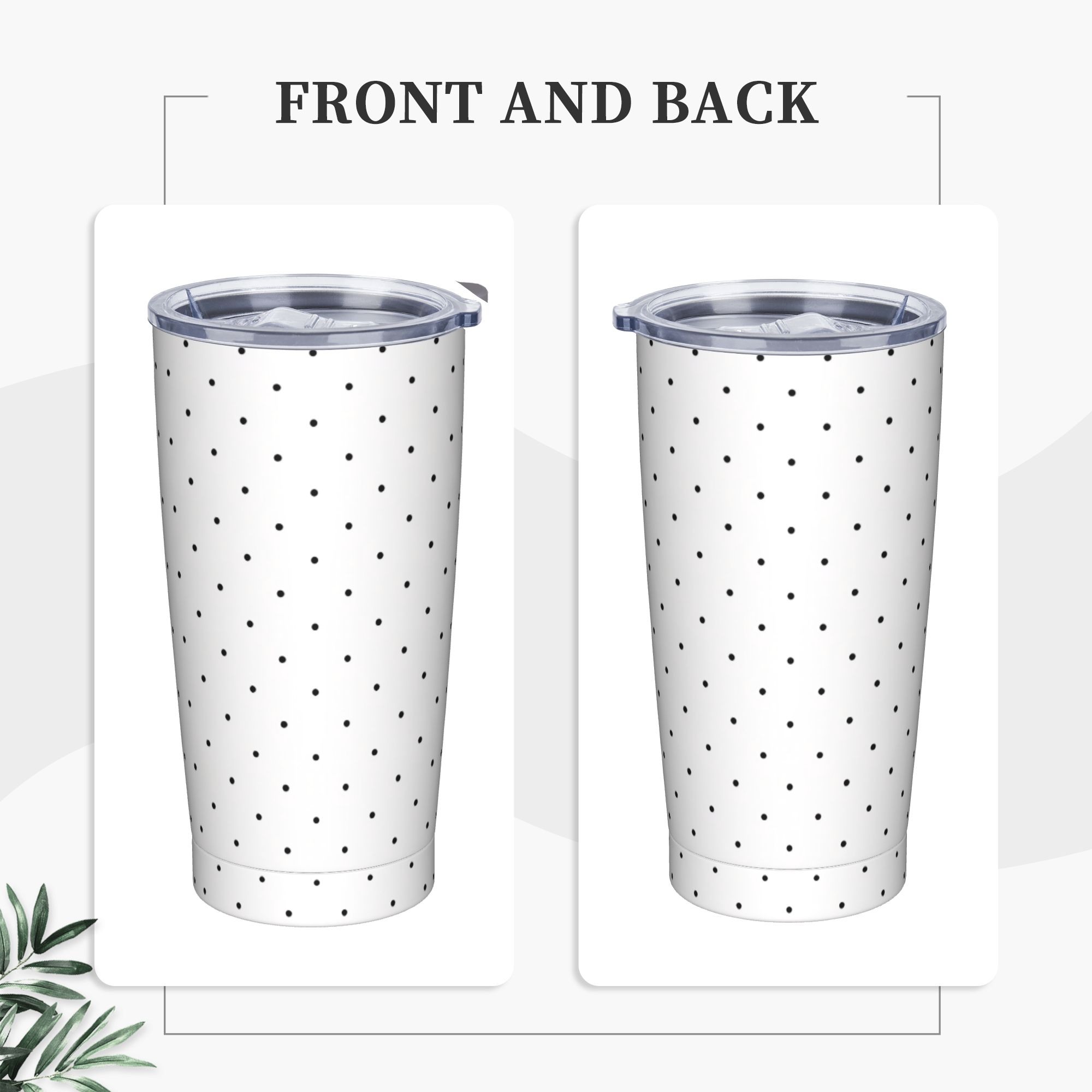 Black & White Polka Dot Patter – обзор и цена Tumbler 20Oz White