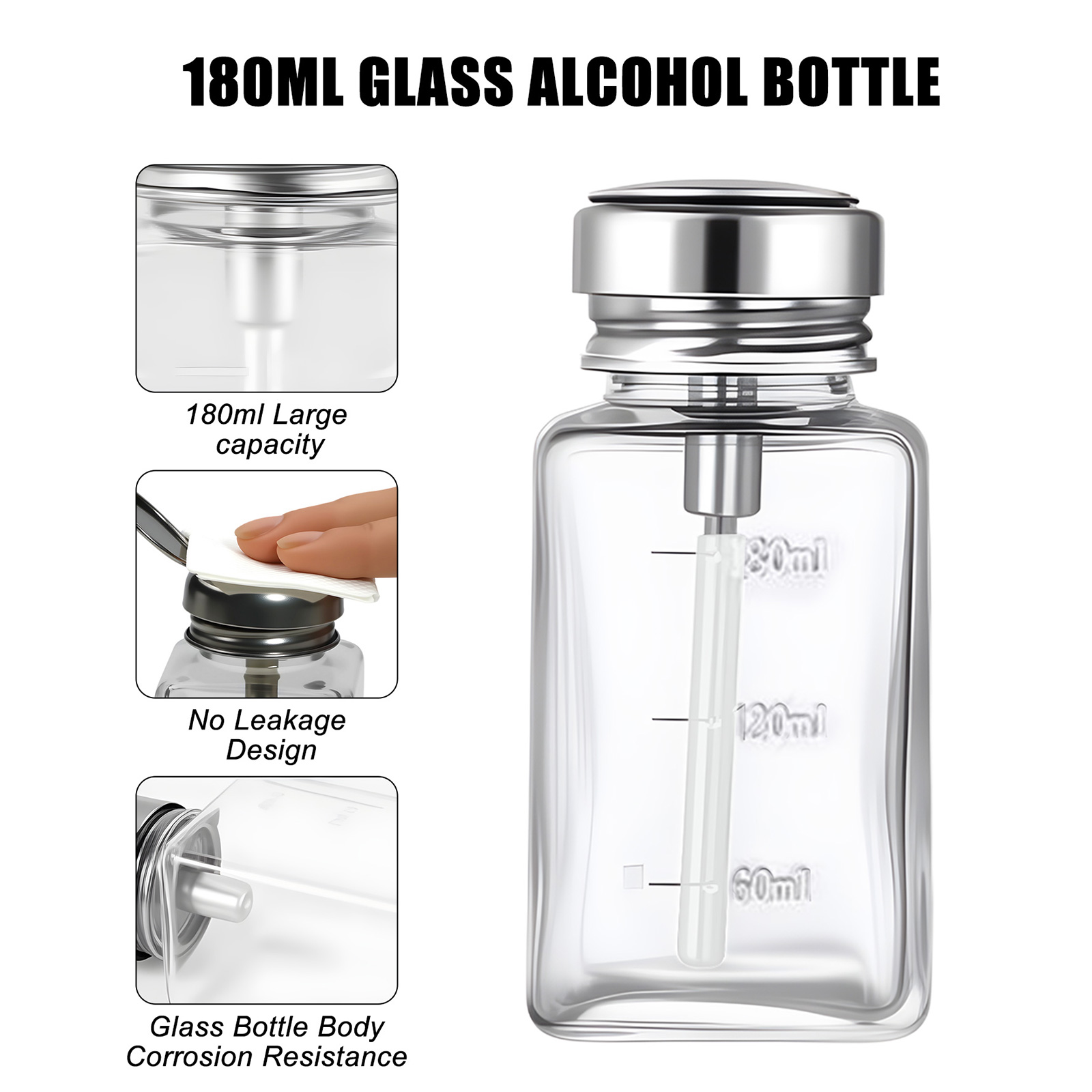 180ml Nail Glass Bottle Press  – обзор и цена Water Bottle Blank
