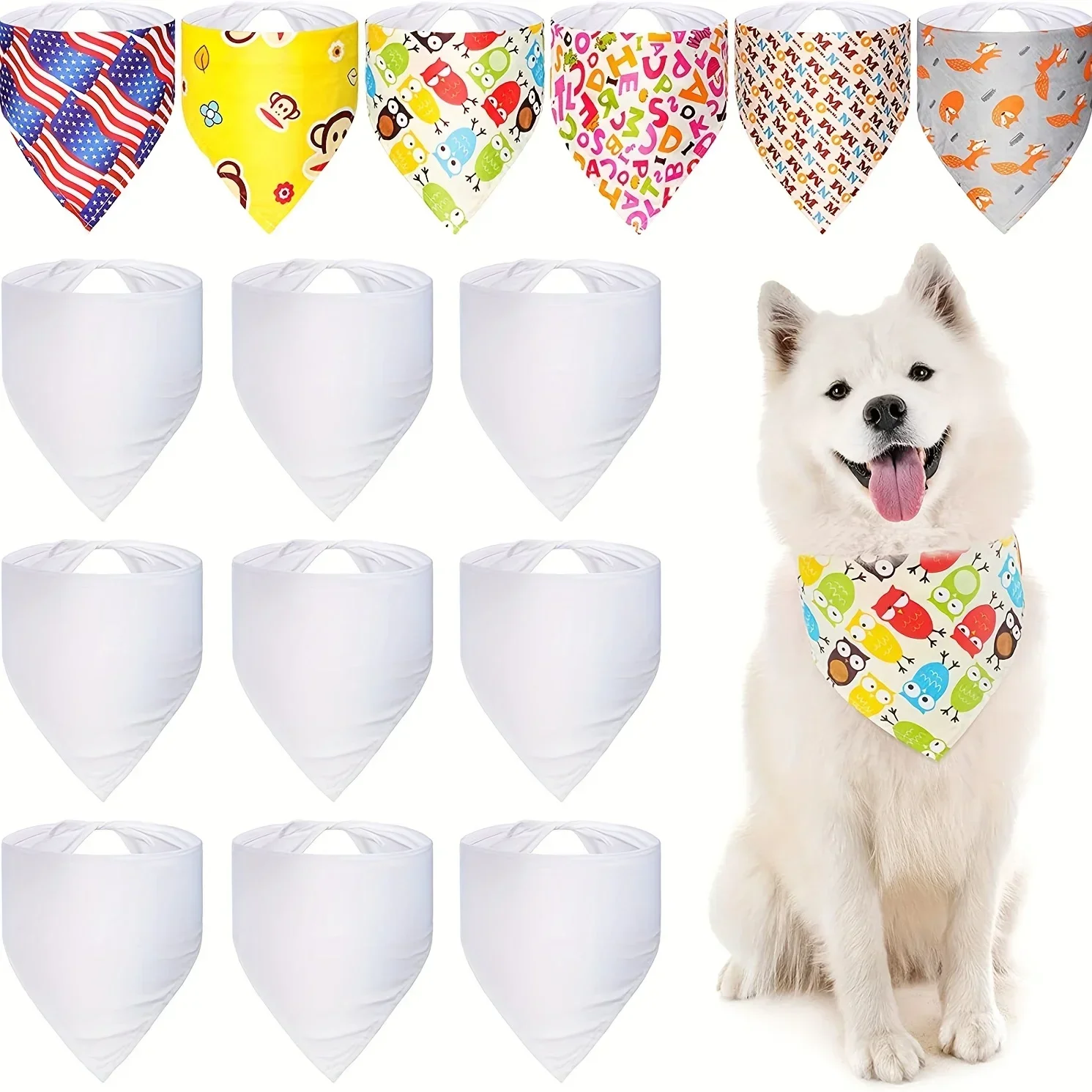 30pcs White Polyester Blank Do – обзор и цена Bandana Blank White