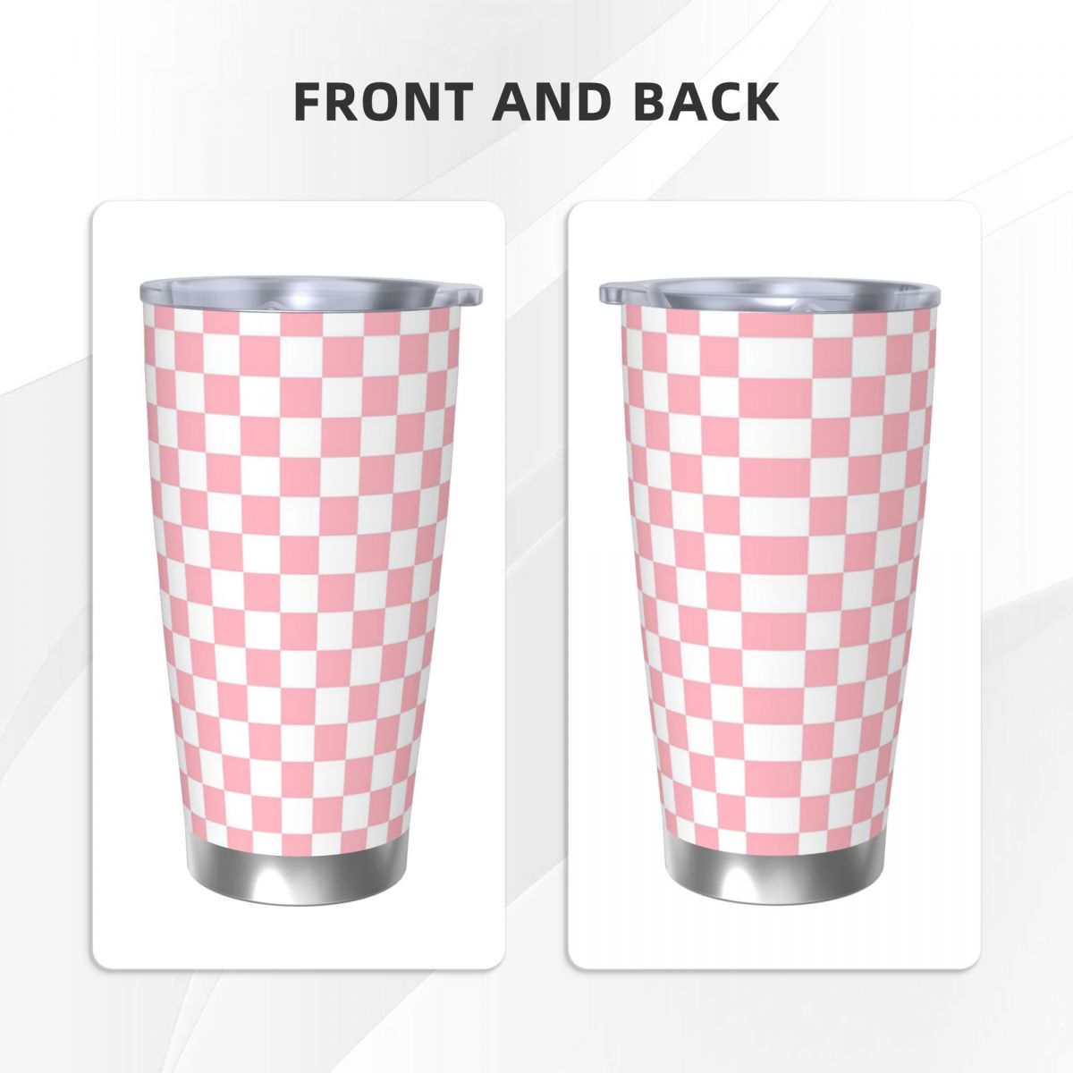 Pink White Checkerboard Patter – обзор и цена Tumbler 20Oz White