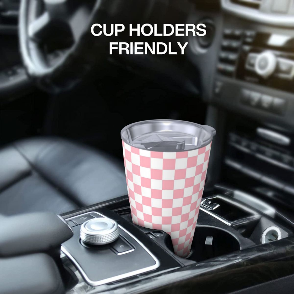 Pink White Checkerboard Patter – обзор и цена Tumbler 20Oz White