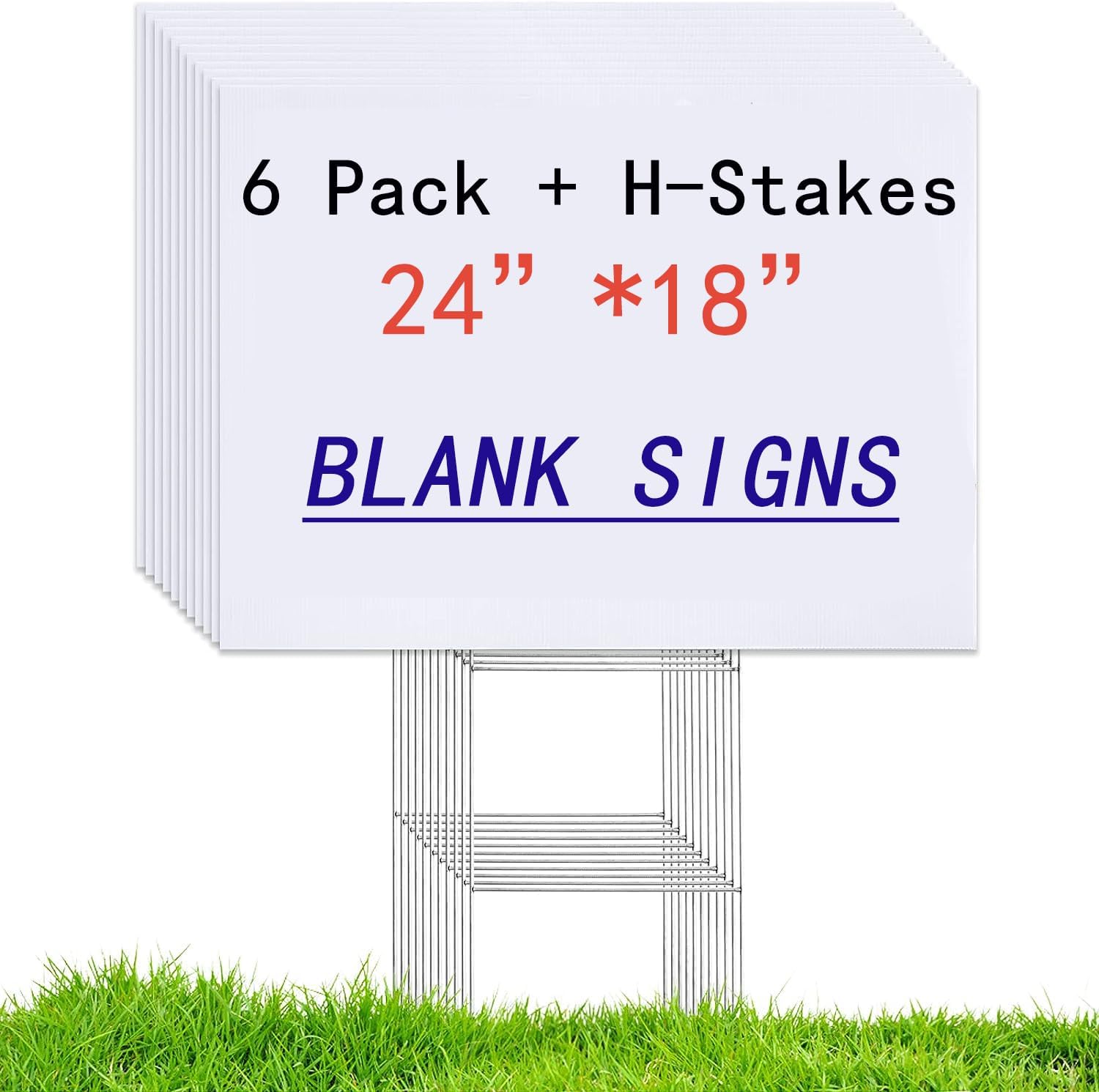 6 Pack 24x18 White Blank Lawn  – обзор и цена Yard Sign Blank