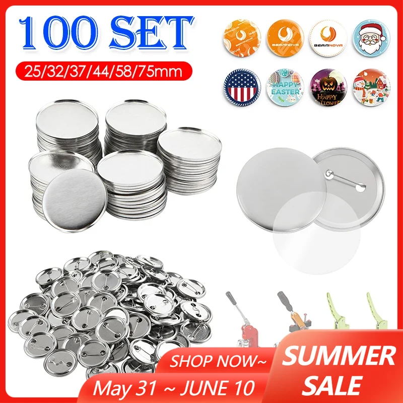 100Set Blank Badge Pin Button  – обзор и цена Button Badge Blank