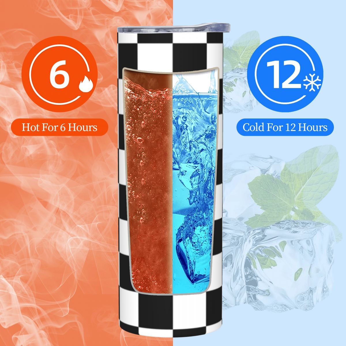 Black And White Checkerboard S – обзор и цена Tumbler 20Oz White