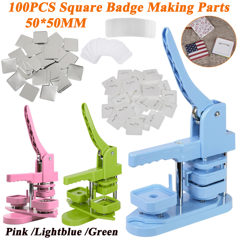 DIY 50mm Square Badge Machine  – обзор и цена Button Badge Blank