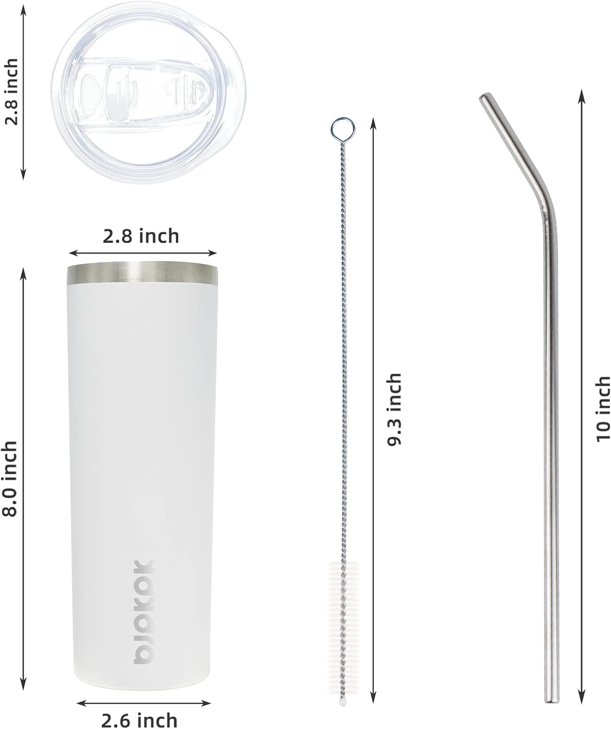 20 oz Skinny Tumbler with Lid, – обзор и цена Tumbler 20Oz White