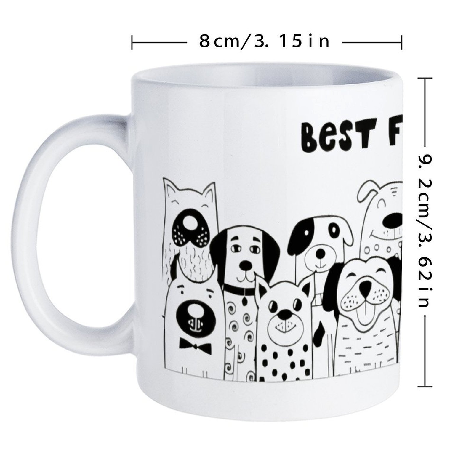 Illustration Of Dogs With The  – обзор и цена Sublimation Mug White